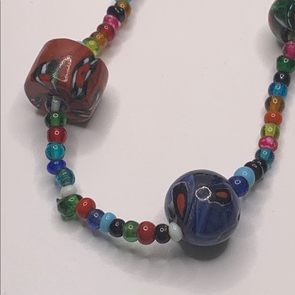 ♥️SALE! 3for$15 Colorful Artisan Glass Beaded Necklace 28” Millefiori Infinity - Picture 9 of 9